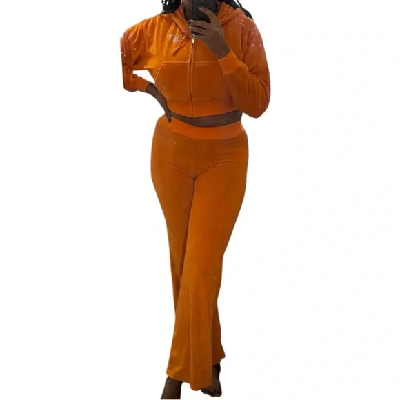 I AM GIA Tracksuit Set Burnt Orange Women’s Size XS/S Y2K - Picture 5 of 14
